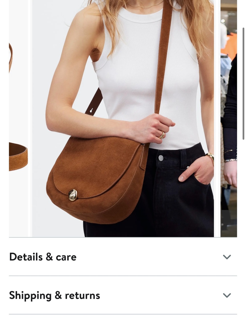 Madewell Suede Saddle Crossbody in Chestnut Brown